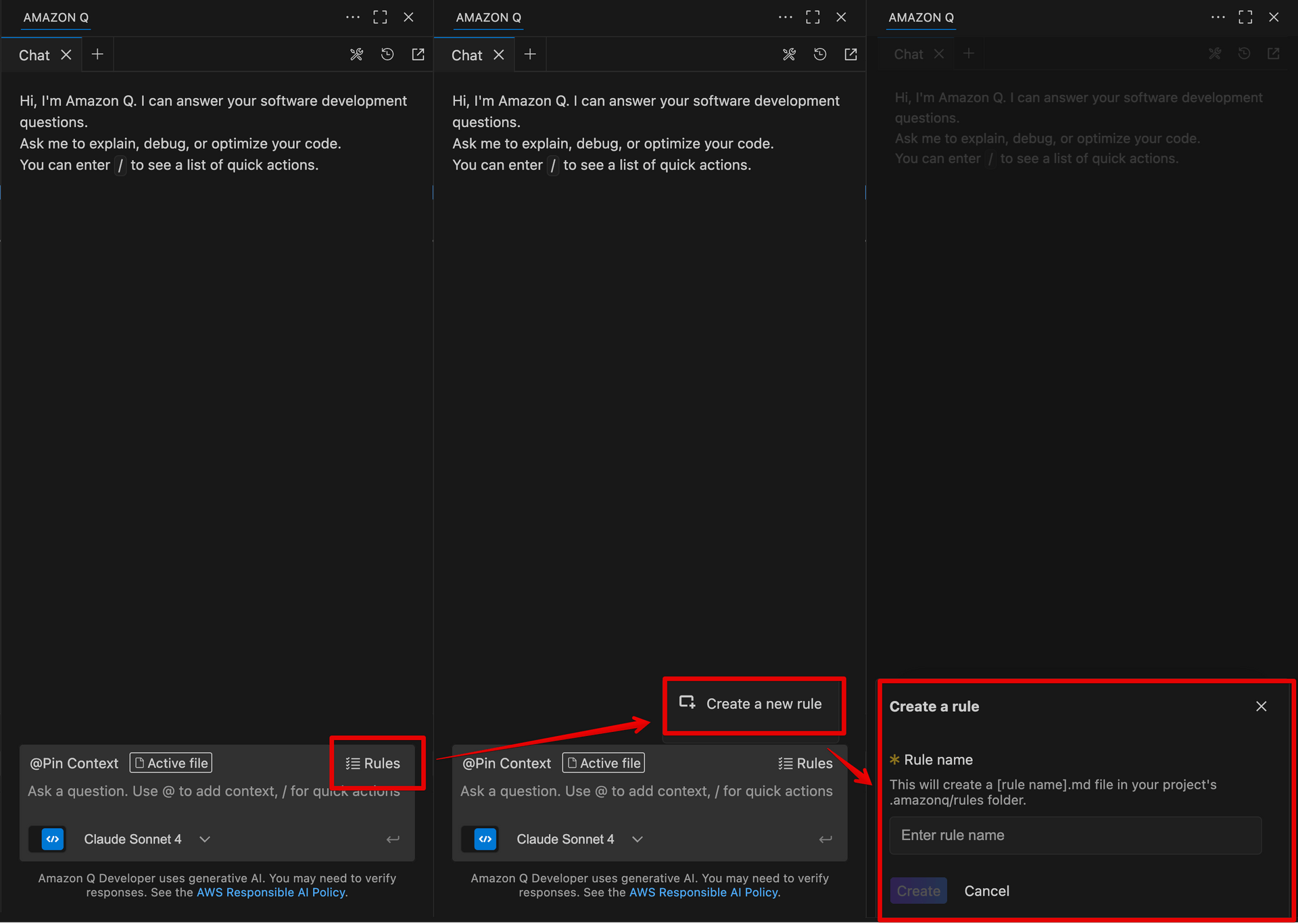 Visual Studio Code에서 Amazon Q 룰 설정