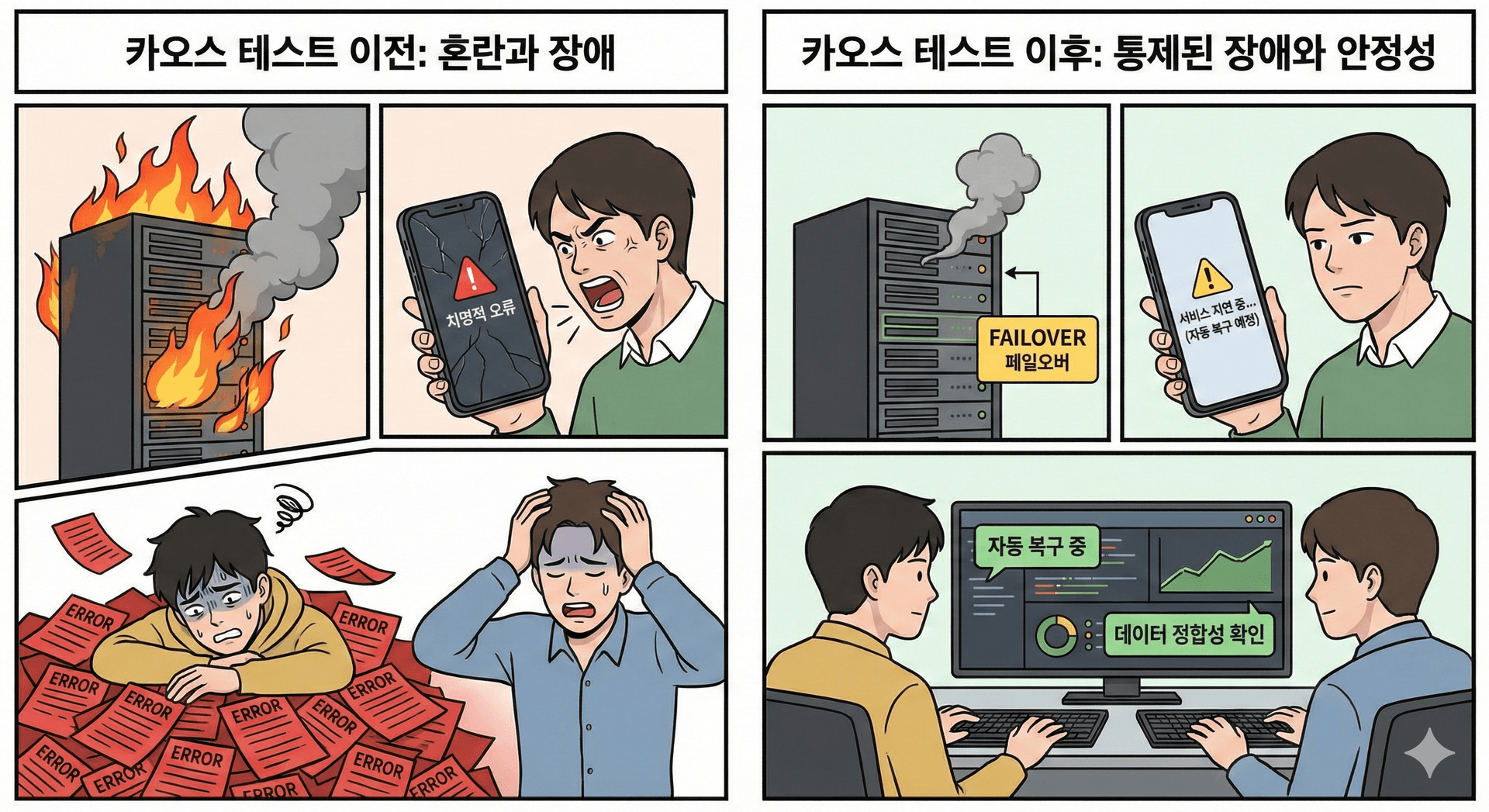 카오스 엔지니어링 테스트 전후 비교